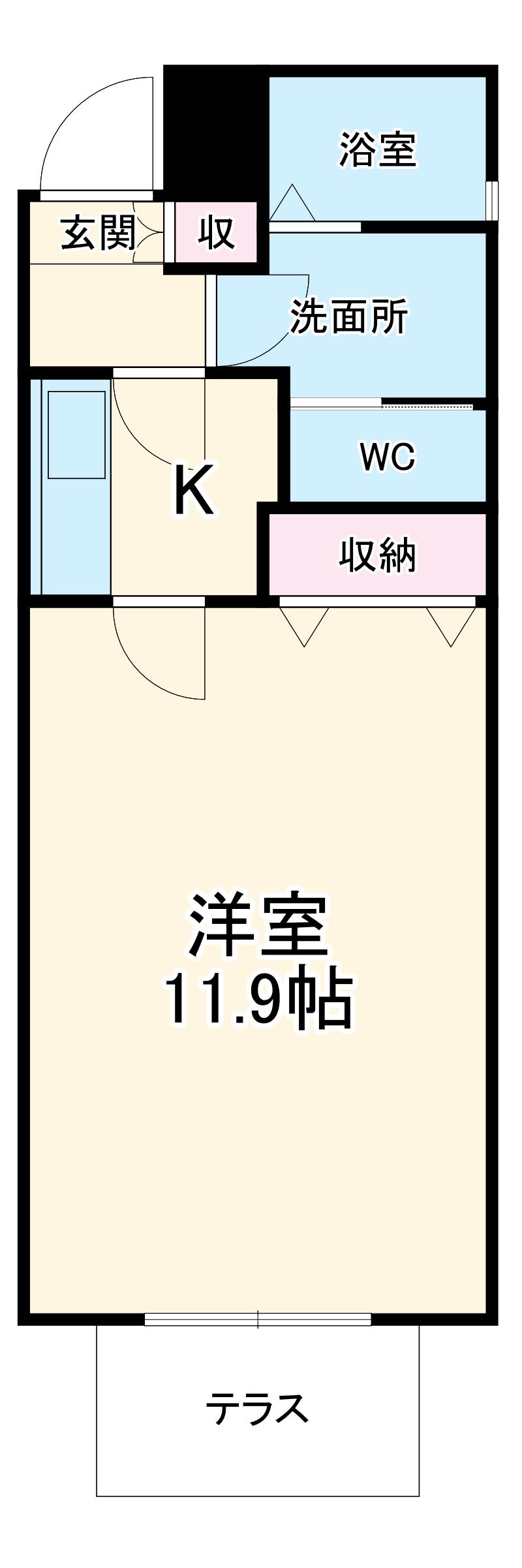 GRACIOUS F-PLACE(1K/1階)の間取り写真
