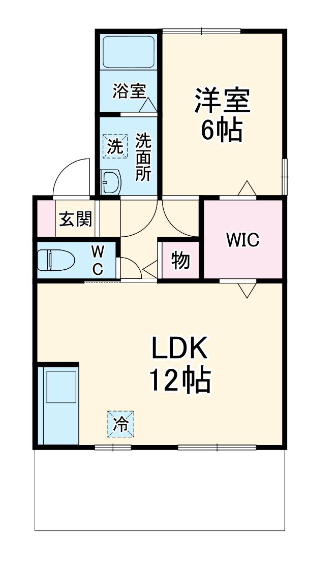メゾン山和B(1LDK/1階)の間取り写真
