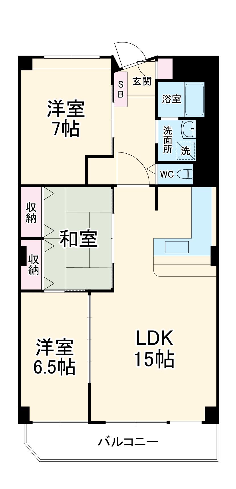 京成サンコーポ勝田台A棟(3LDK/10階)の間取り写真