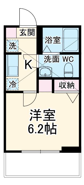 アザーレ・クオン本厚木(1K/3階)の間取り写真