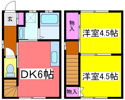 カーサ　フェリーチェ(2DK)の間取り写真