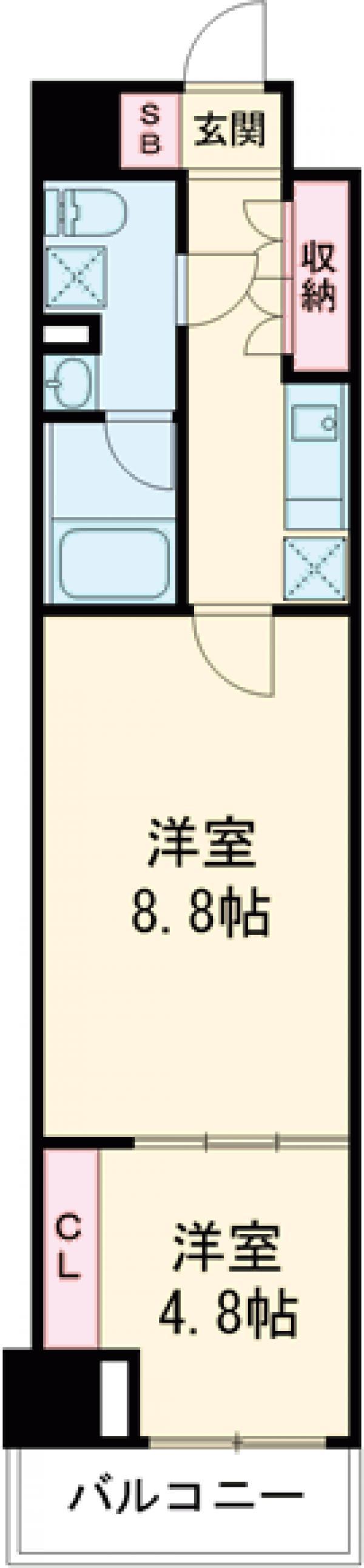 WEAVE BASE -ITABASHI HONCHO 板橋本町(1LDK/5階)の間取り写真