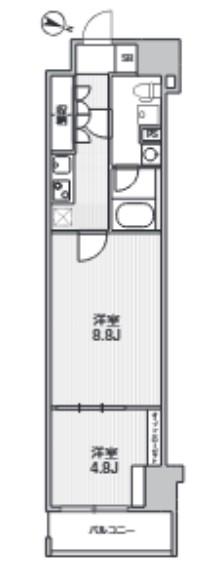 WEAVE BASE -ITABASHI HONCHO 板橋本町(1LDK/5階)の間取り写真