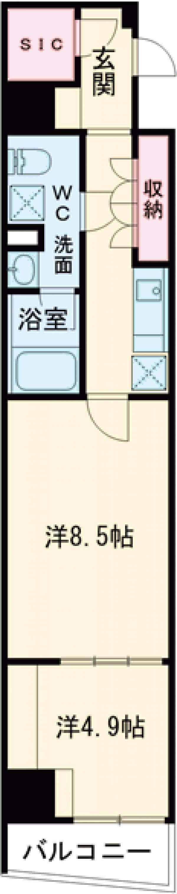 WEAVE BASE -ITABASHI HONCHO 板橋本町(1LDK/7階)の間取り写真