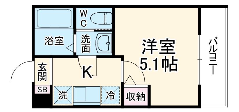 MELDIA保土ヶ谷Ⅱ(1K/2階)の間取り写真