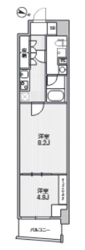 WEAVE BASE -ITABASHI HONCHO 板橋本町(1LDK/7階)の間取り写真