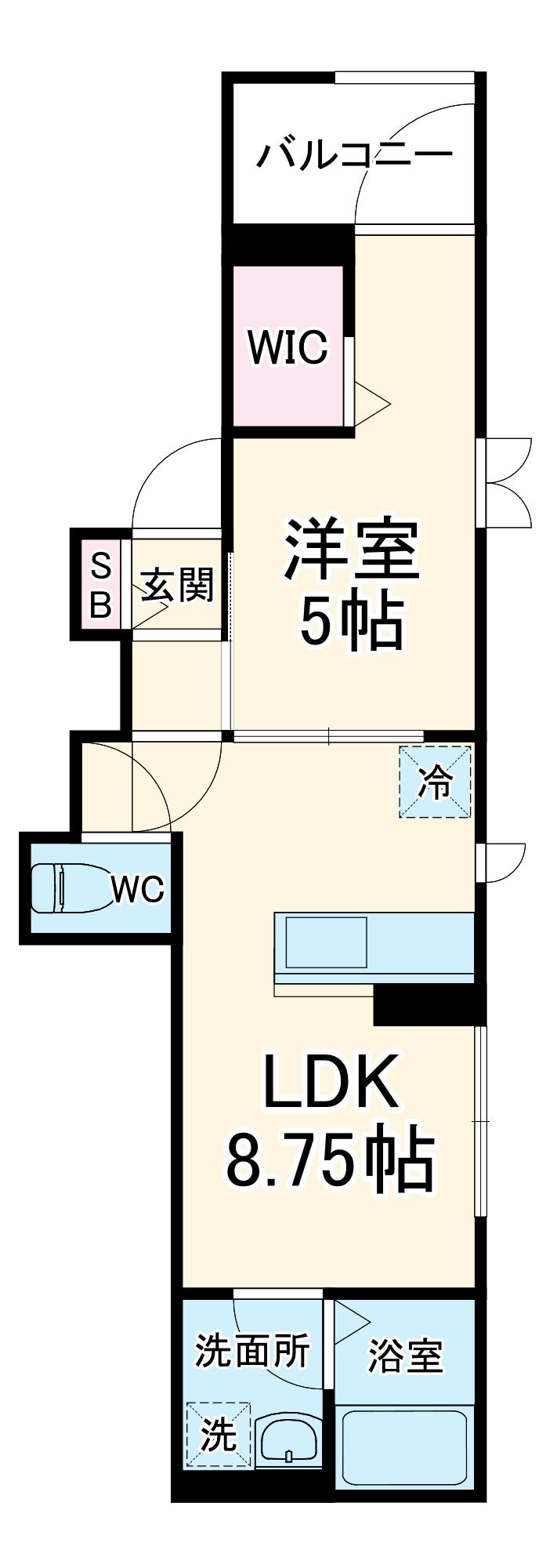 M・URAWA(1LDK/2階)の間取り写真