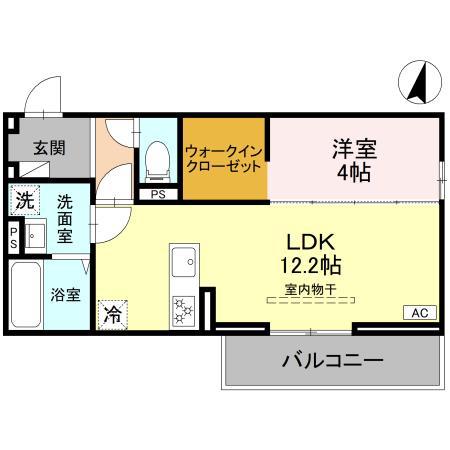 SOPHIA Ⅱ B(1LDK/3階)の間取り写真