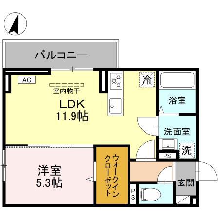 SOPHIA Ⅱ B(1LDK/3階)の間取り写真