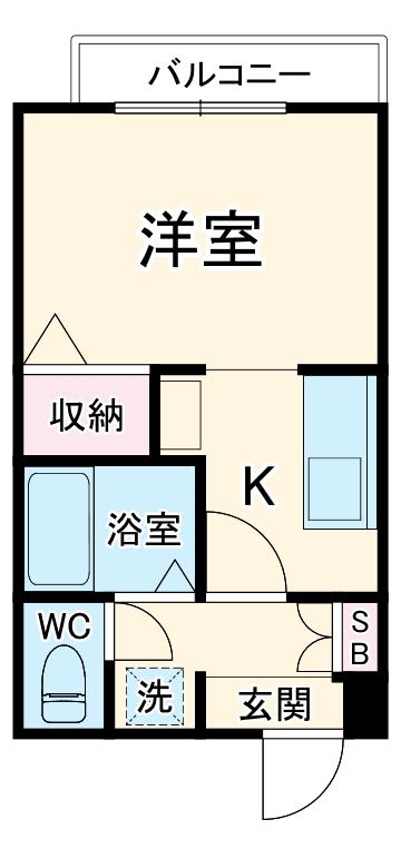 VILLA5(ワンルーム/2階)の間取り写真