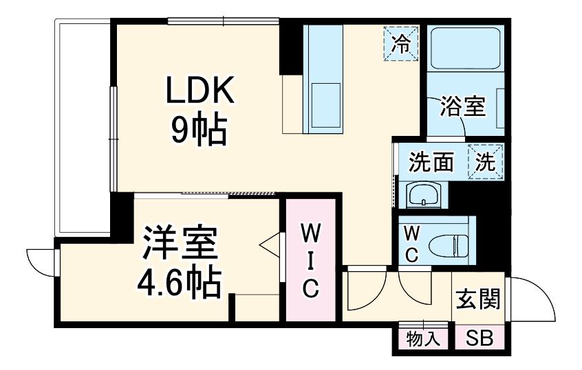 グリーンベリーフィールズ(1LDK/1階)の間取り写真