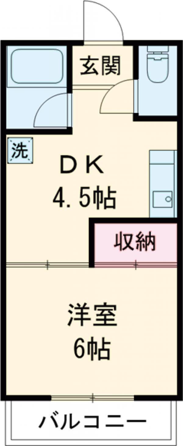 第一育栄ハイツ(1DK/1階)の間取り写真