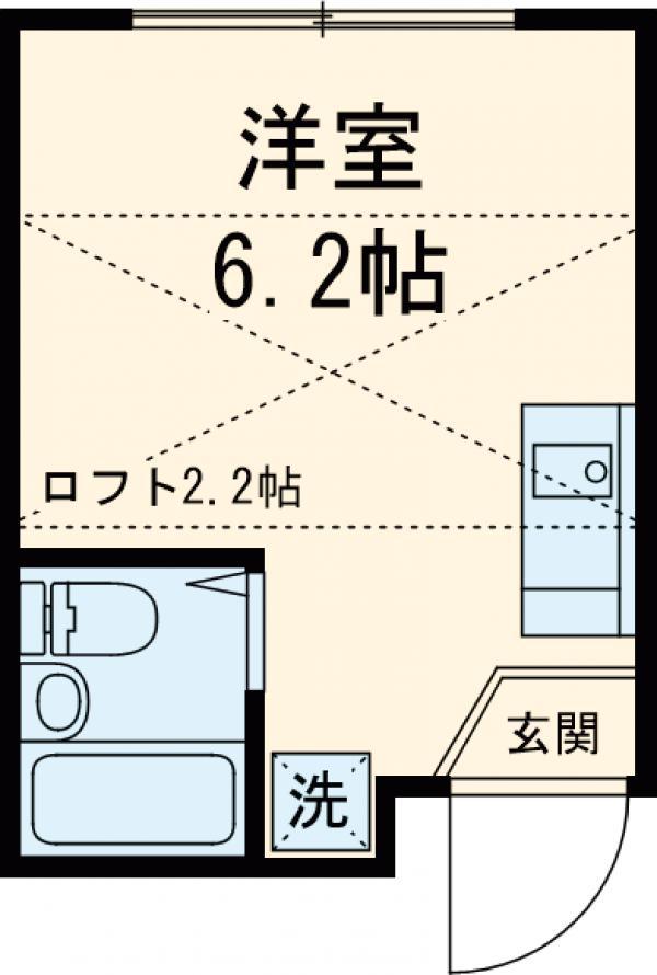 エメラルド上北沢(ワンルーム/1階)の間取り写真