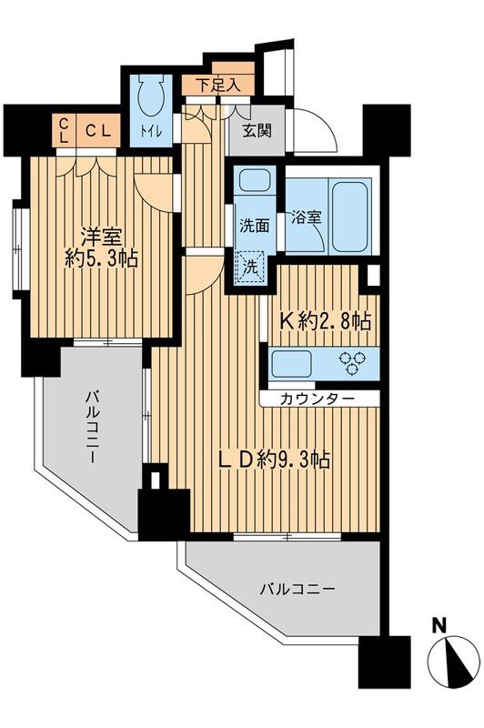 レジデンス八王子明神町(1LDK/14階)の間取り写真