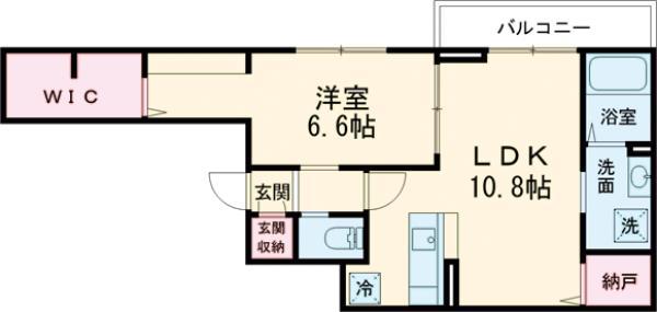 セレスティア谷在家Ⅱ(1LDK/3階)の間取り写真