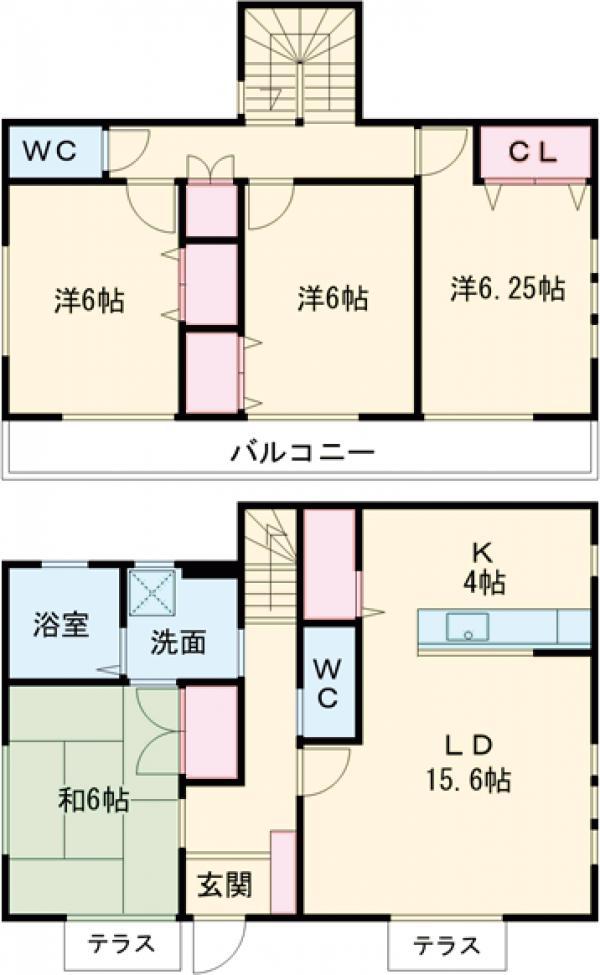 小田急電鉄小田原線 鶴川駅 徒歩13分 2階建 築13年(4LDK)の間取り写真