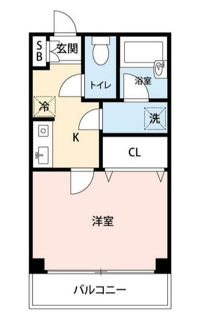 ブロッサムガーデンB(1K/3階)の間取り写真