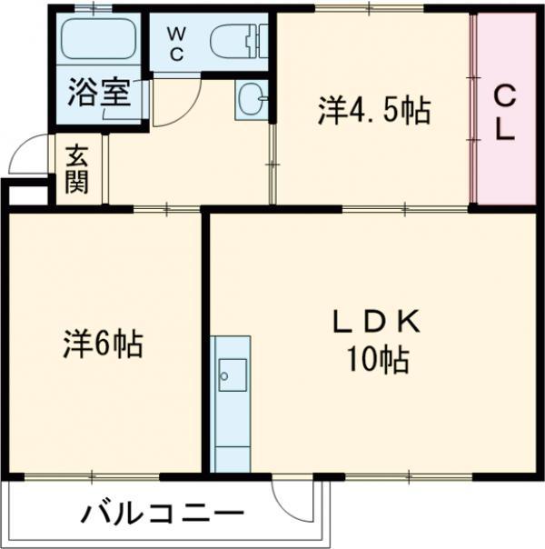 和泉府中ファミリーマンション2(2LDK/2階)の間取り写真