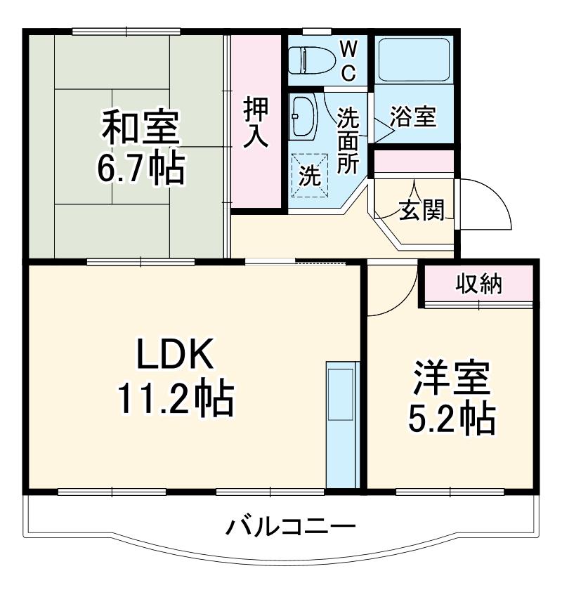 サンハイム(2LDK/1階)の間取り写真