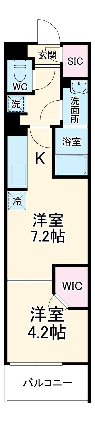 リブリ・北戸田(1DK/1階)の間取り写真