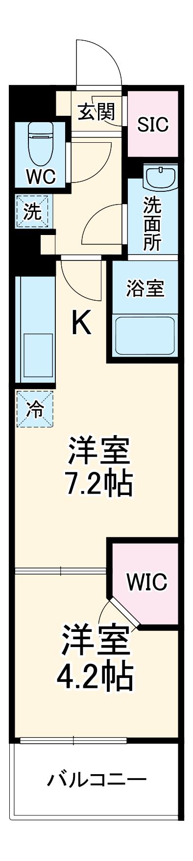 リブリ・北戸田(1DK/2階)の間取り写真