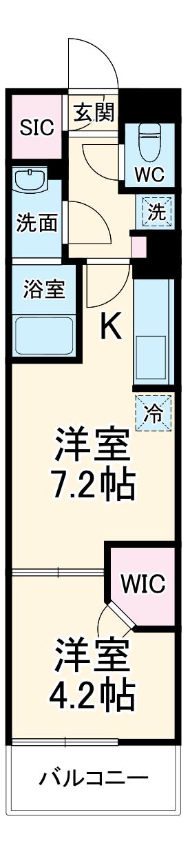リブリ・北戸田(1DK/3階)の間取り写真
