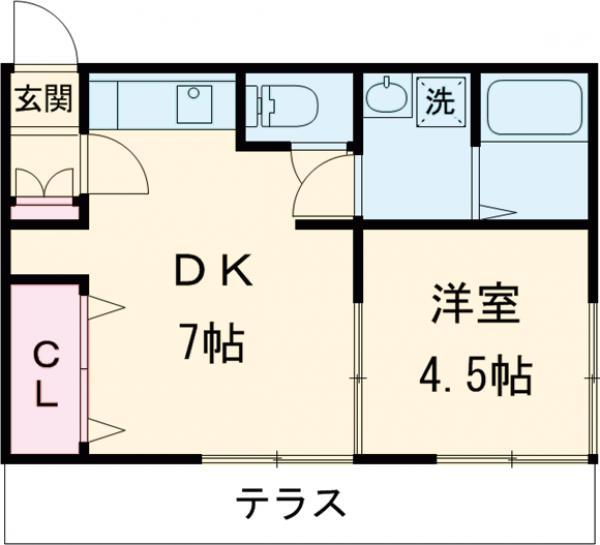 渡辺荘(1DK/1階)の間取り写真