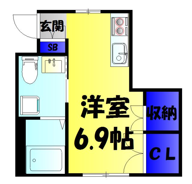 CASA星名(ワンルーム/1階)の間取り写真