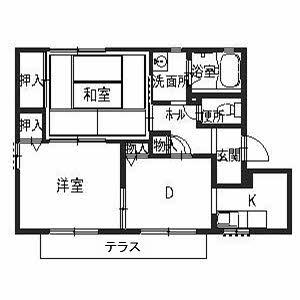 メープルコート(2DK/2階)の間取り写真