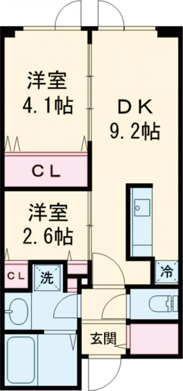 レジデンス渋谷富ヶ谷(1SLK/6階)の間取り写真