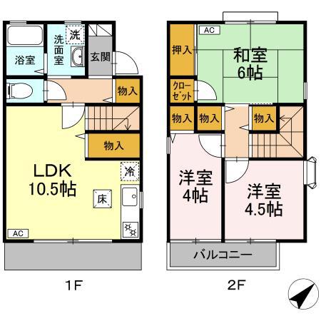 タークヒルズ　ＣＤ(3LDK)の間取り写真