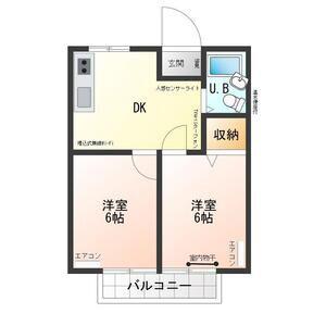 彩輝8C(2DK/1階)の間取り写真
