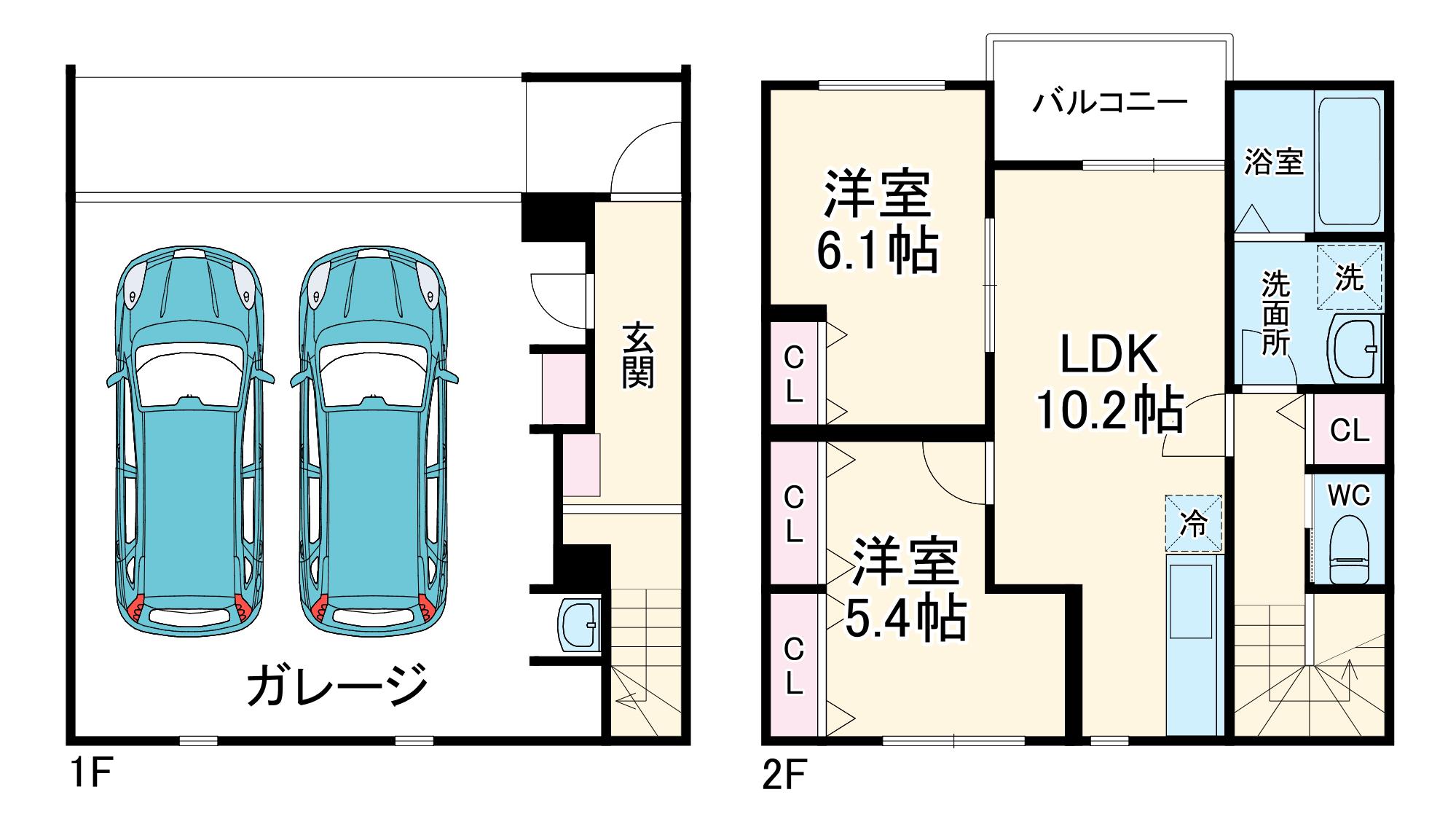 Ｍｏｔｏ　Ｇａｒａｇｅ(2LDK)の間取り写真