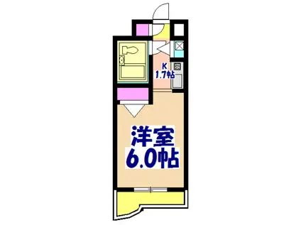 アピス東船橋(ワンルーム/3階)の間取り写真