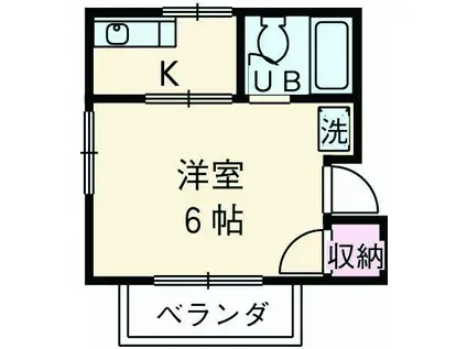 パールパティオ(1K/2階)の間取り写真