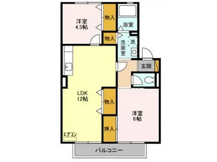 パレドソレイユ(2LDK/2階)の間取り写真