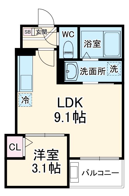 JACK MIYUKIHOMMACHIⅠ(1LDK/2階)の間取り写真