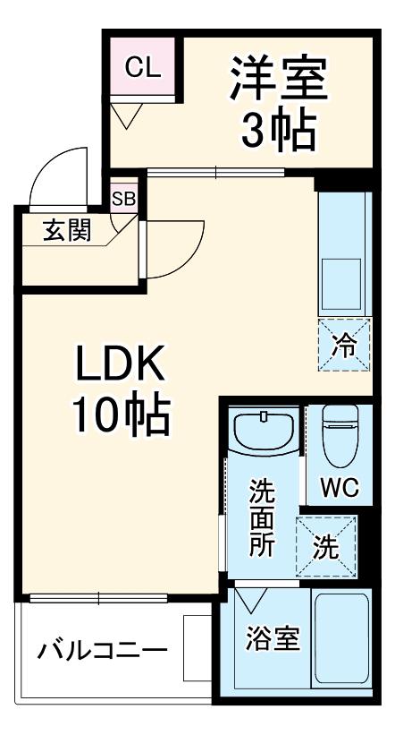 JACK MIYUKIHOMMACHIⅡ(1LDK/1階)の間取り写真