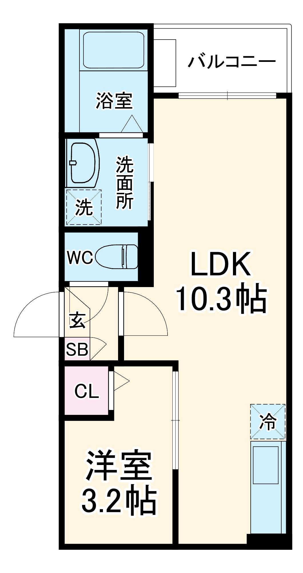 JACK MIYUKIHOMMACHIⅡ(1LDK/2階)の間取り写真