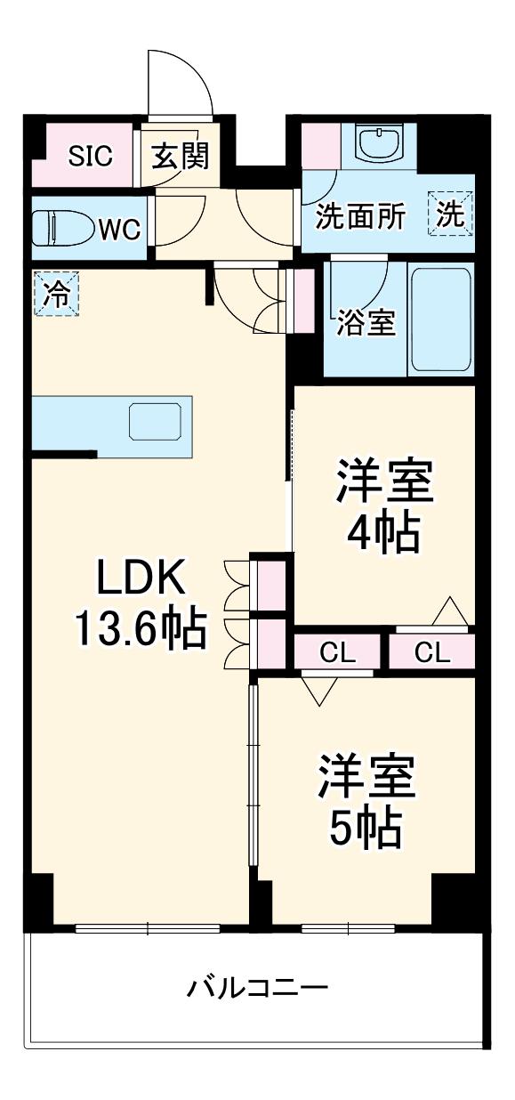アーバンパーク船堀Ⅱ(2LDK/3階)の間取り写真