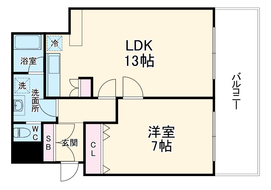 フローラルセントランド(1LDK/5階)の間取り写真