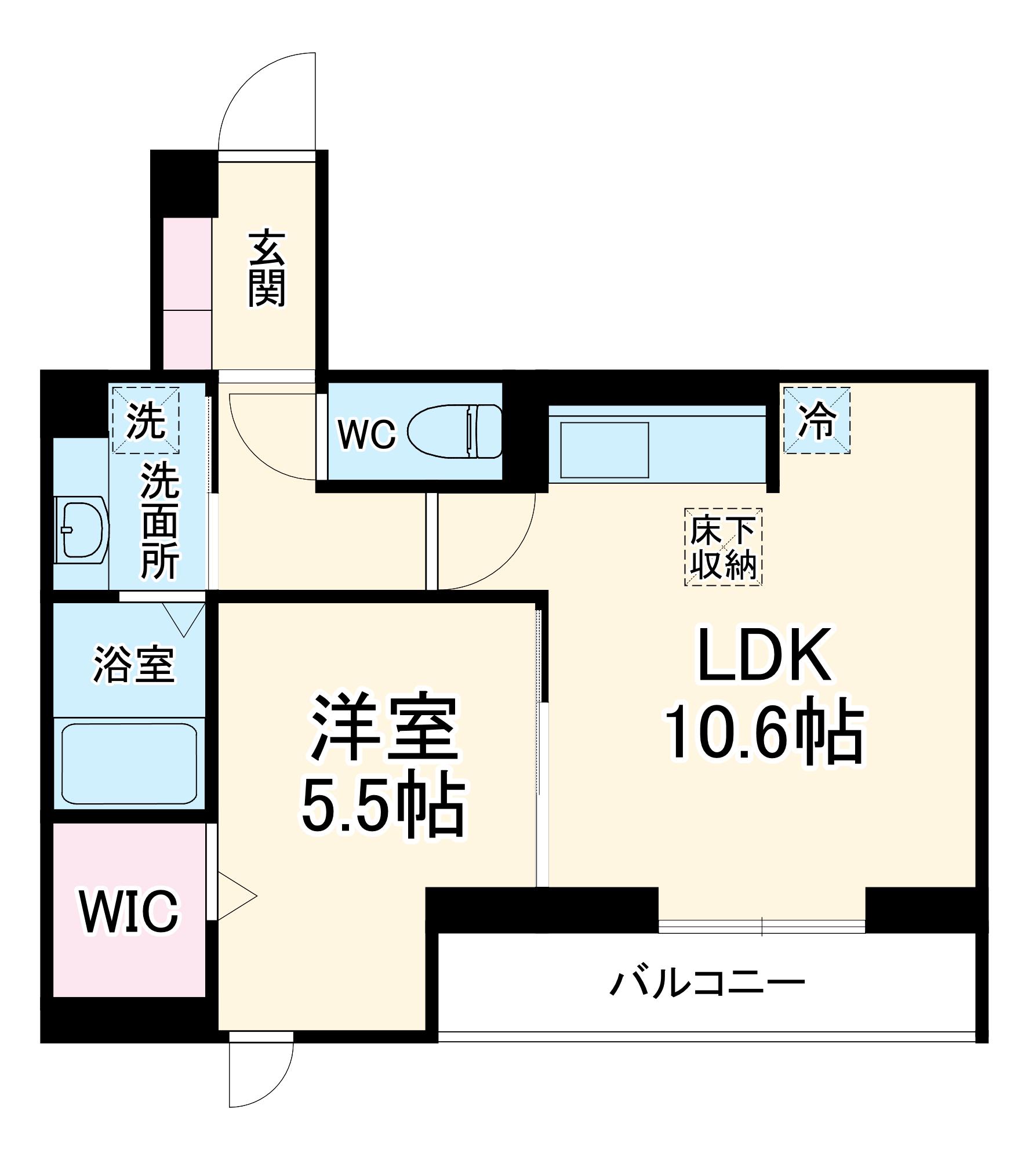 D PAINA 登戸Ⅱ(1LDK/1階)の間取り写真