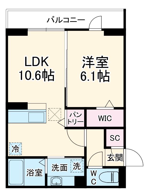 D PAINA 登戸Ⅱ(1LDK/2階)の間取り写真