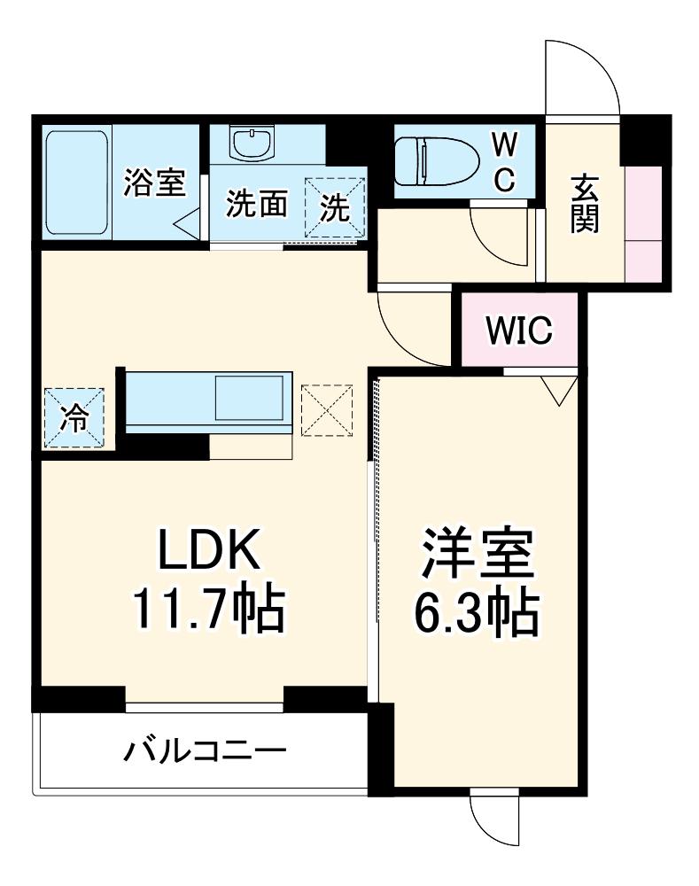 D PAINA 登戸Ⅱ(1LDK/3階)の間取り写真