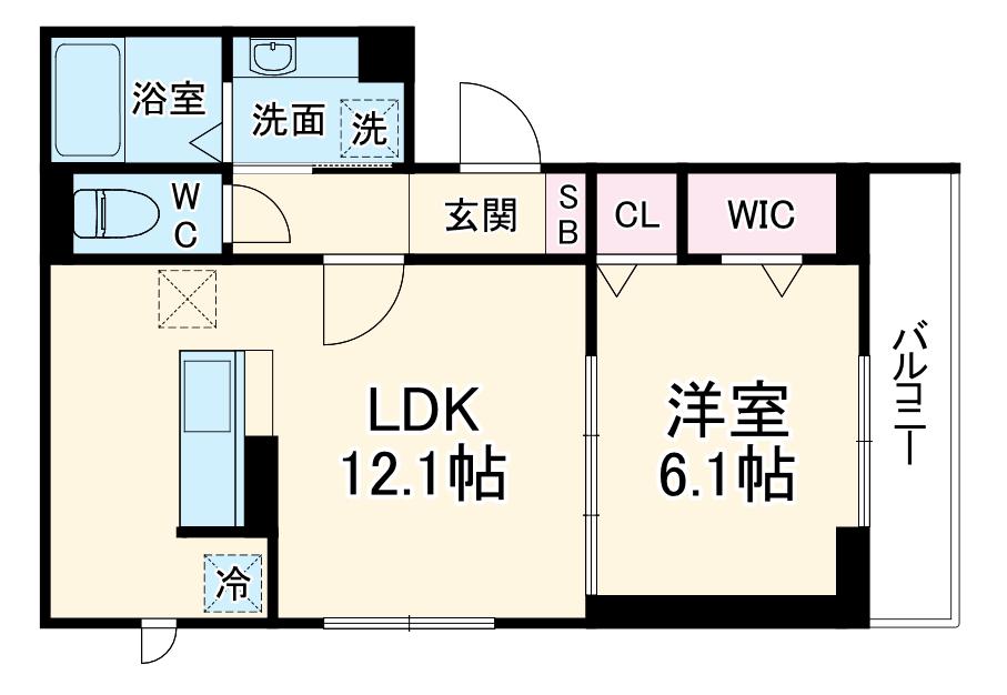 D PAINA 登戸Ⅱ(1LDK/3階)の間取り写真