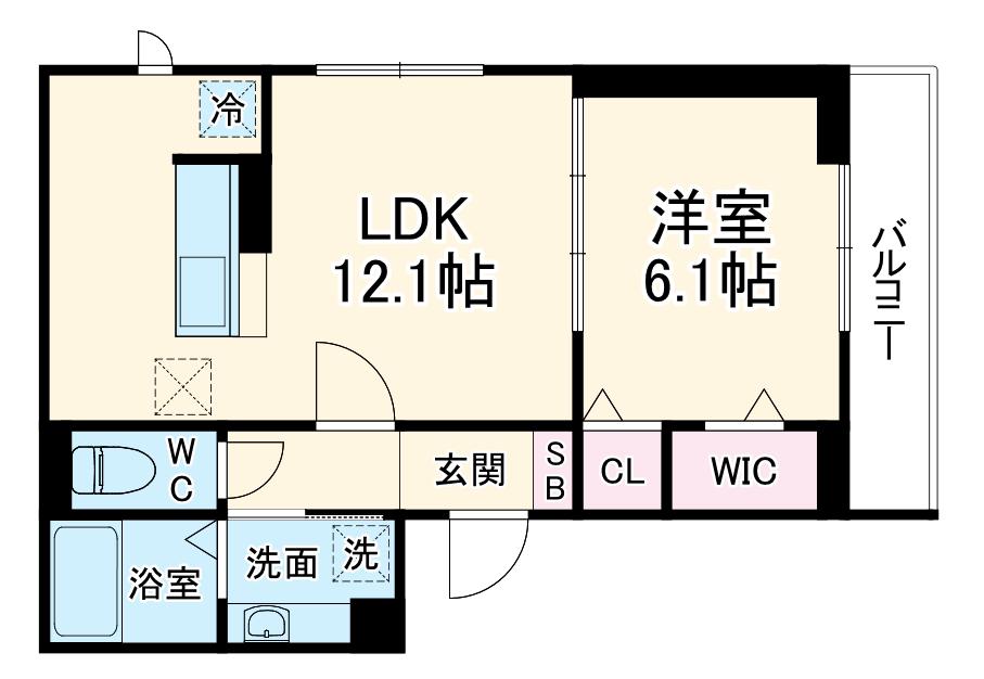 D PAINA 登戸Ⅱ(1LDK/3階)の間取り写真