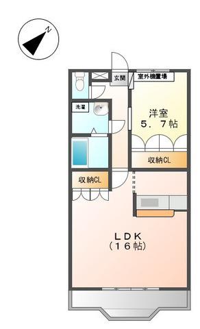 ジラフ2010(1LDK/2階)の間取り写真