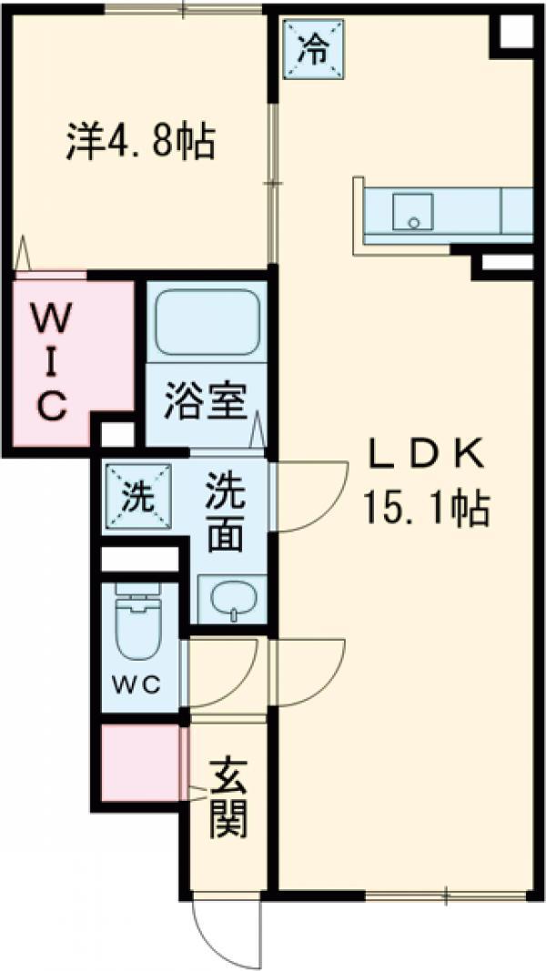 シグマレジデンス飯塚町(1LDK/1階)の間取り写真