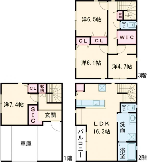 東京都新宿線 船堀駅 徒歩4分 3階建 築1年