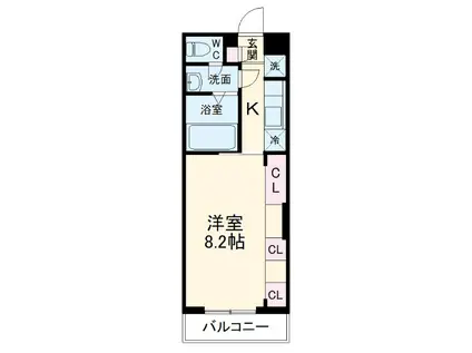 リブリ・ラシーナ(1K/1階)の間取り写真